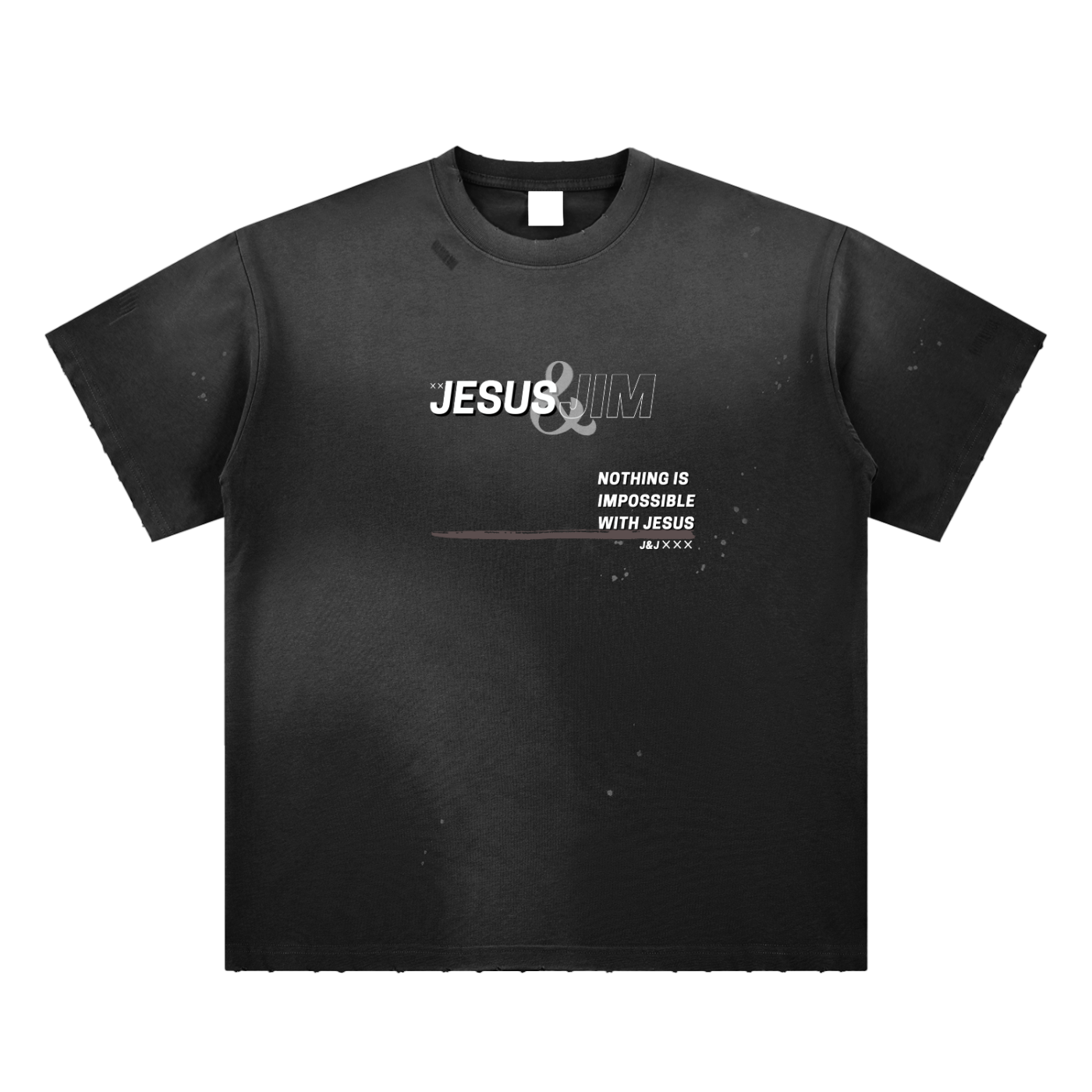 Hand-Frayed Sunfade Paint Splatter T-Shirt